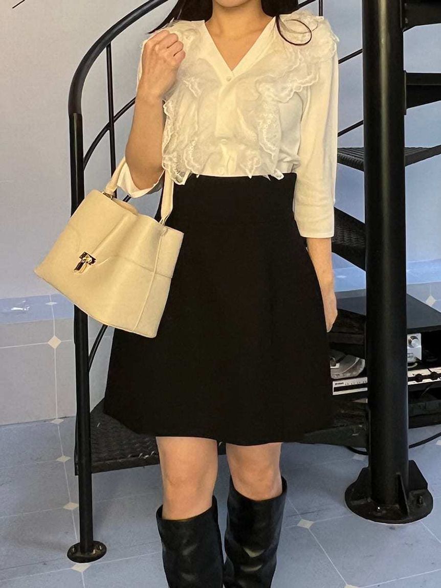 SNIDEL「チュールフリルニットプルオーバー」|ニット・セーター|