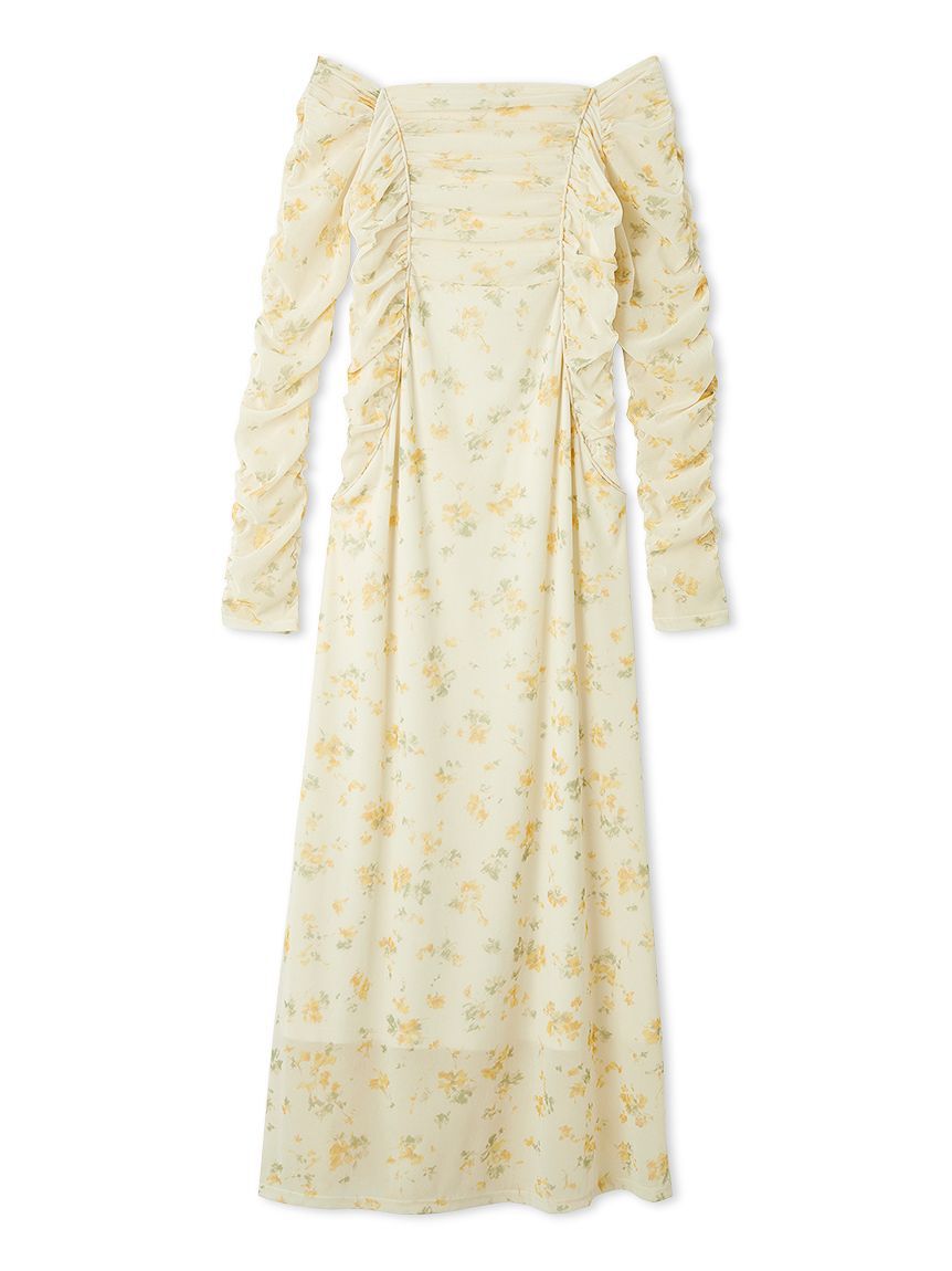 SNIDEL「フロッキープリントギャザーワンピース」|ワンピース|