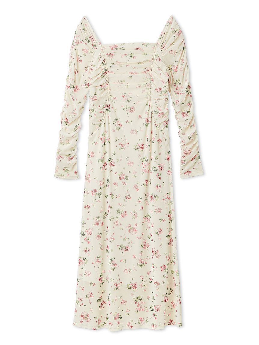 SNIDEL「フロッキープリントギャザーワンピース」|ワンピース|PNK