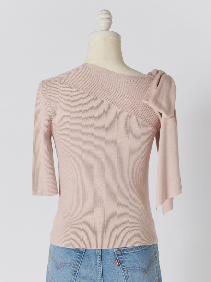 SNIDEL「リボンショルダーニットプルオーバー」|ニット・セーター|