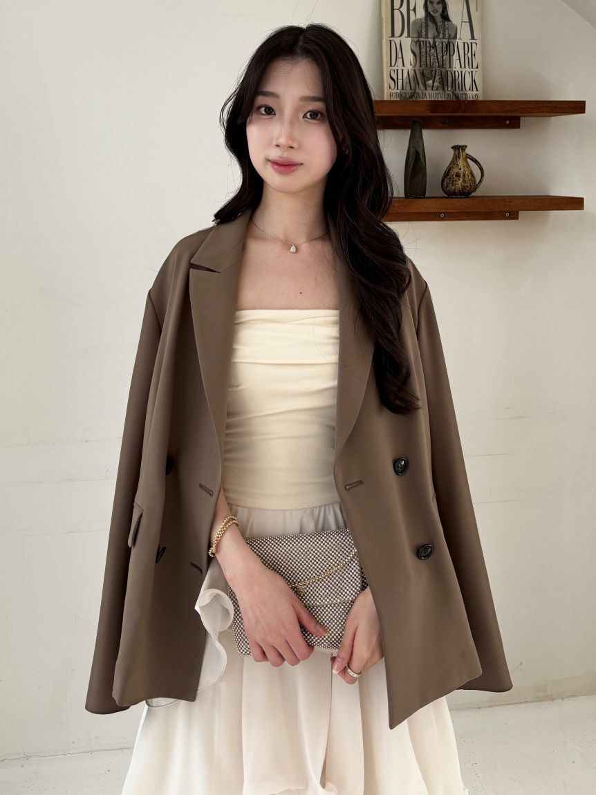 SNIDEL「【Washable】ジャケット」|ノーカラージャケット|