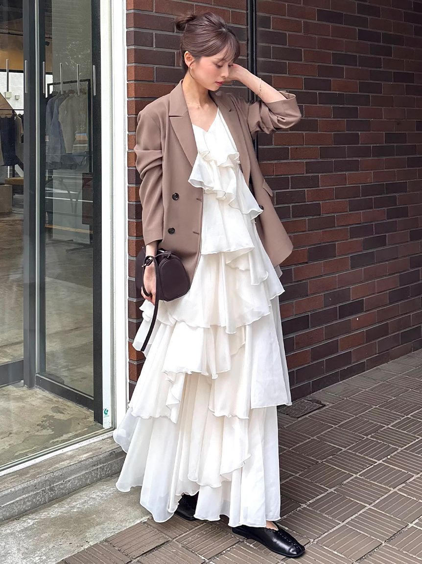 SNIDEL「【Washable】ジャケット」|ノーカラージャケット|