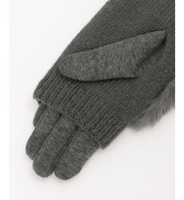 ikka「3WAYエコファー&ニットグローブ」|手袋|