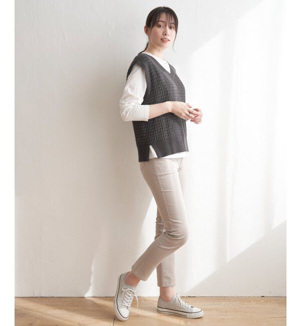 ikka「【2点セット】ブークレMIXニットベストアンサンブル」|ニット・セーター|