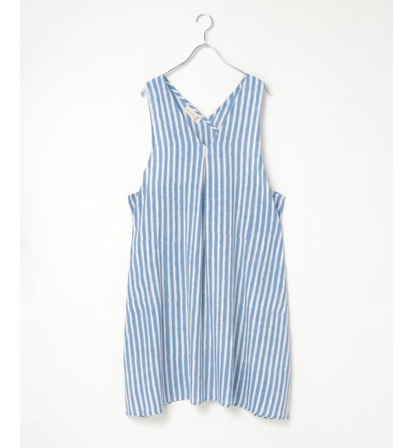 Lbc with Life「エプロンストライプブロックプリント」|食器・キッチングッズ|ブルー