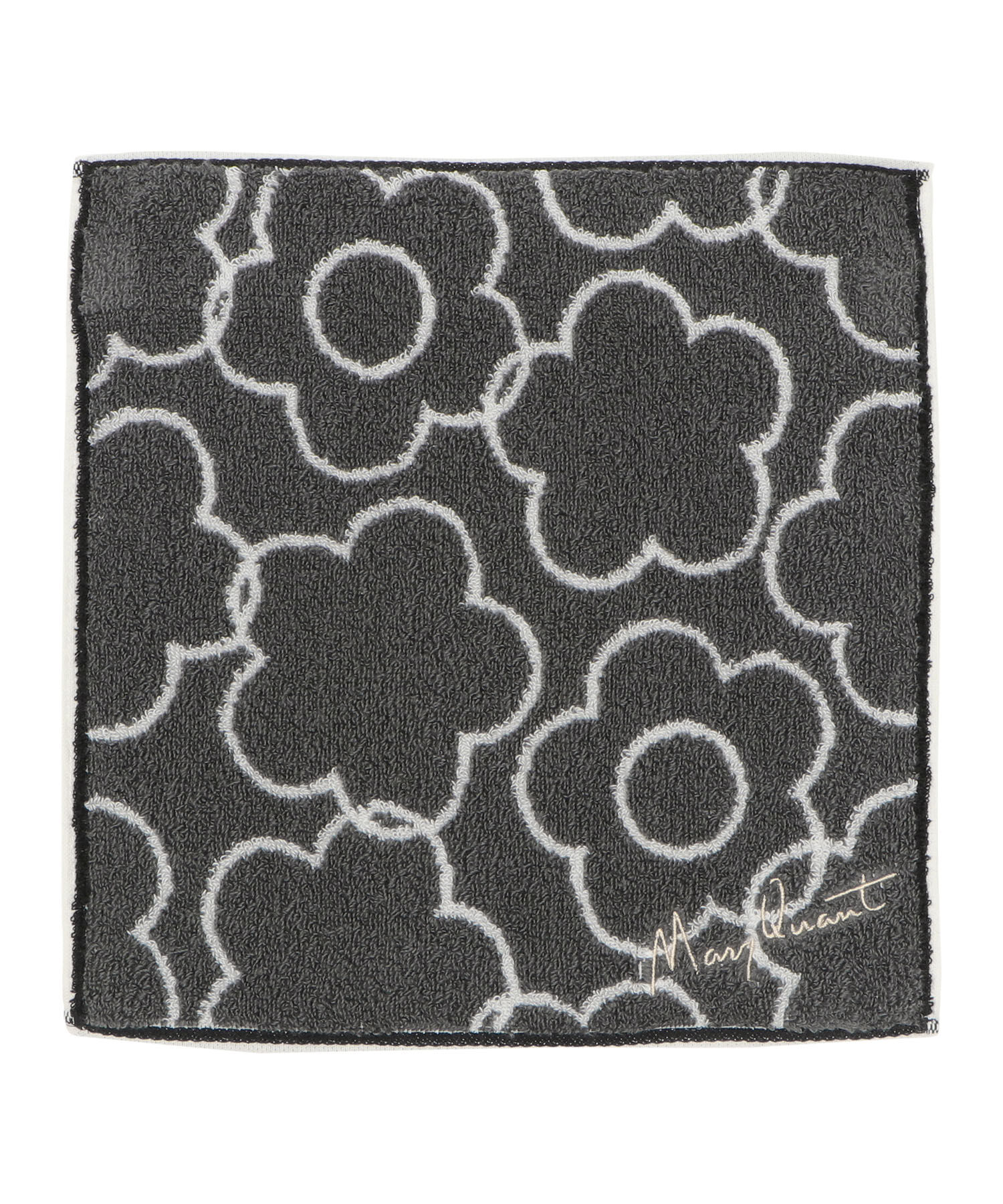 MARY QUANT「リファインドデイジー ミニタオル」|ハンカチ|チャコールグレー