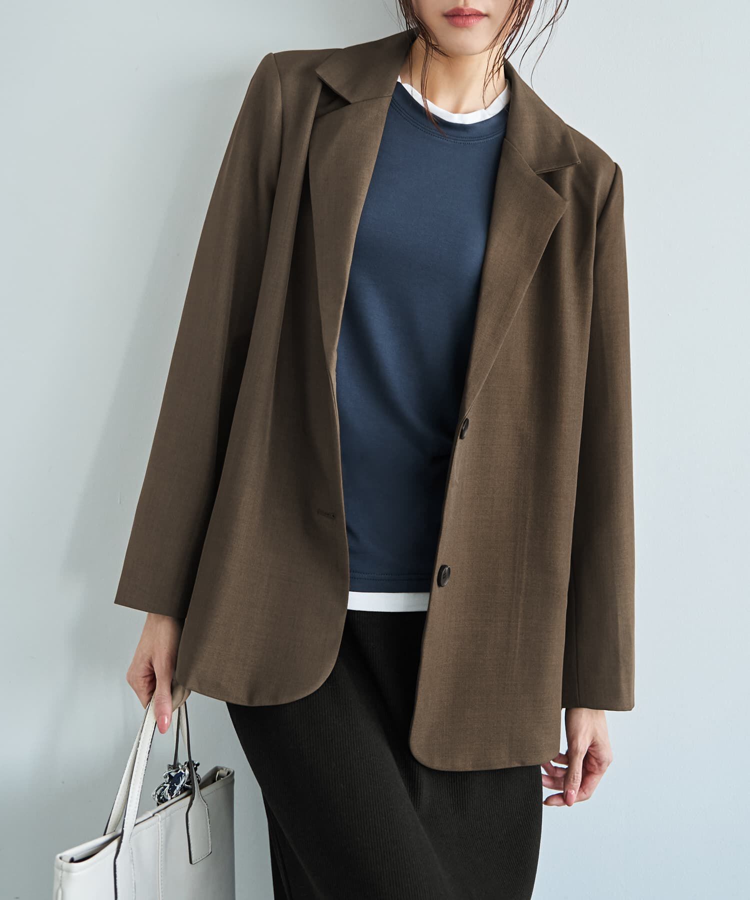 STYLE DELI「スッキリ２ボタンテーラードジャケット」|テーラードジャケット|カーキブラウン
