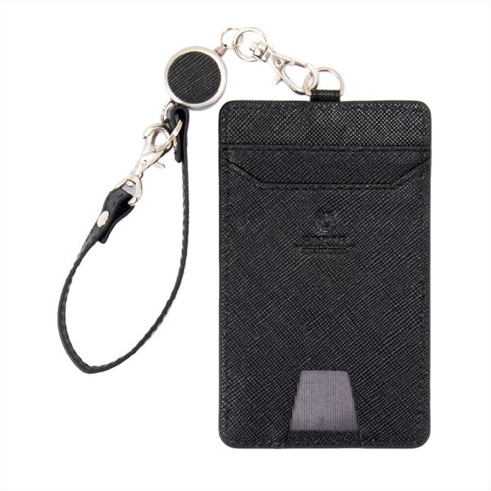 PEDIR「PEDIR(ペディール) リール付シングルパスケース プリズム」|定期入れ|ブラック