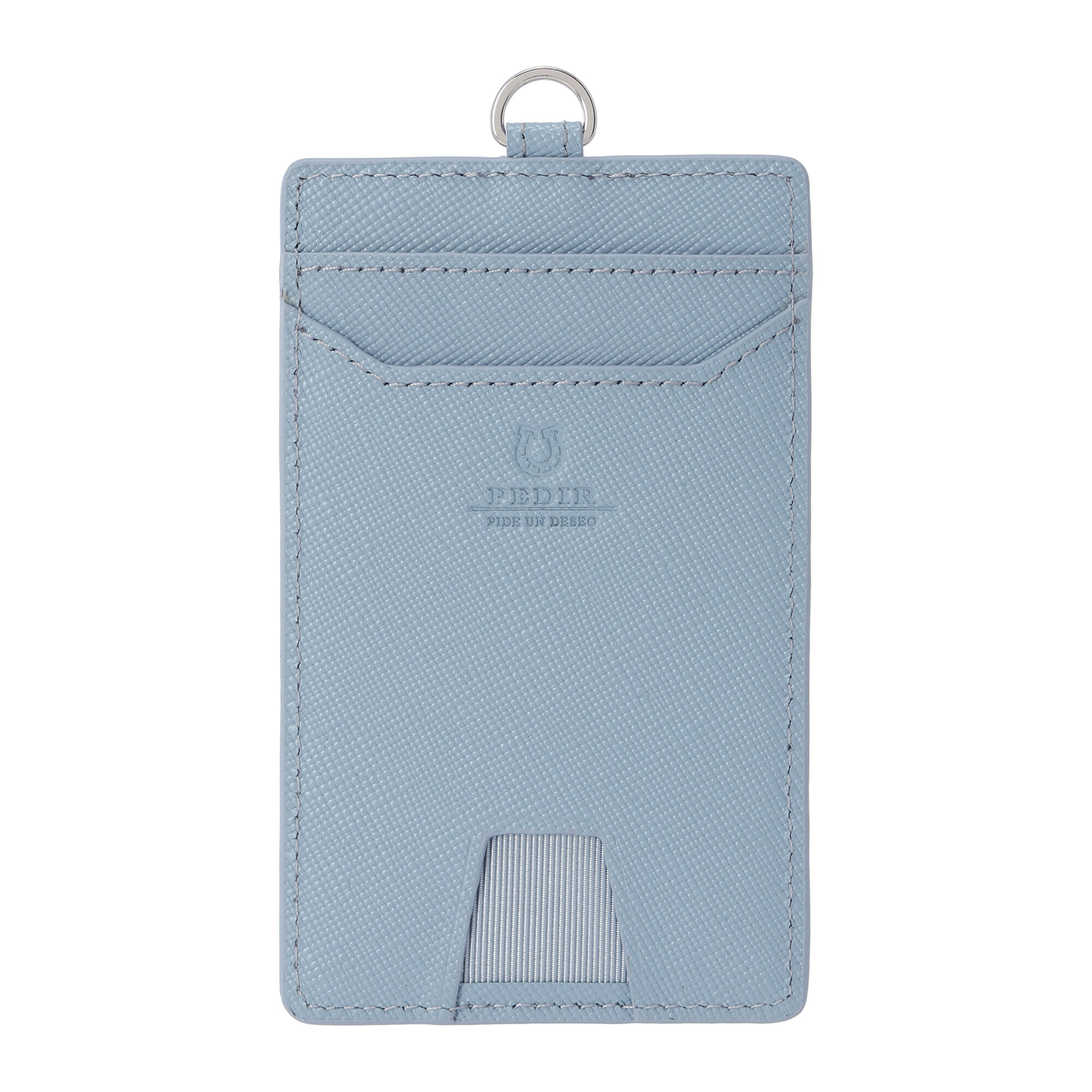PEDIR「PEDIR(ペディール) リール付シングルパスケース プリズム」|定期入れ|ｽﾓｰｷｰﾌﾞﾙｰ