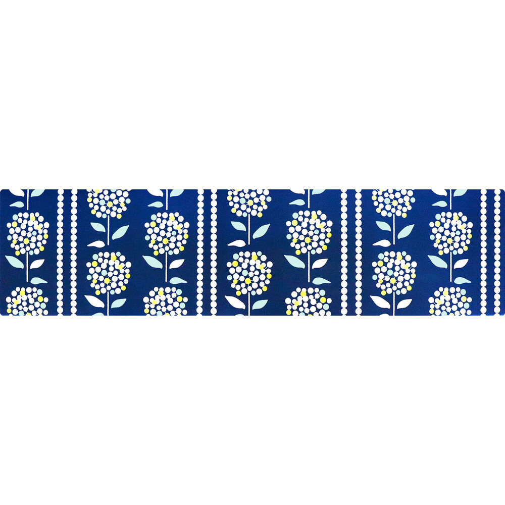 BACKYARD FAMILY「キッチンマット 60&times;240 通販 台所 敷物 マット カーペット 北欧風 欧風 拭ける 防水」|食器・キッチングッズ|ブルー1