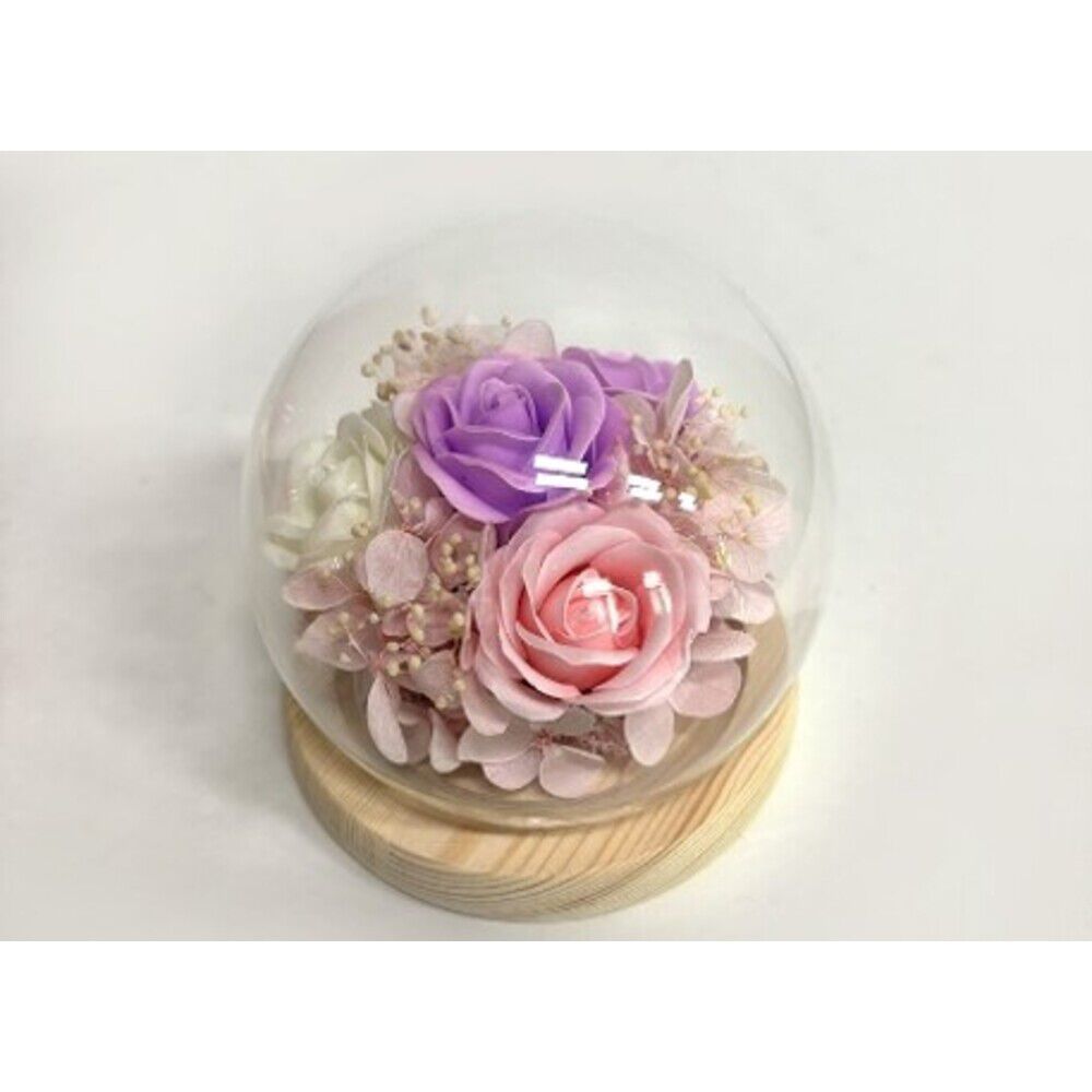 BACKYARD FAMILY「ブリザードフラワ- 通販 ガラスドーム フラワーギフト ガラス製 お花 花 フラワーアレンジメント」|その他|パープル1