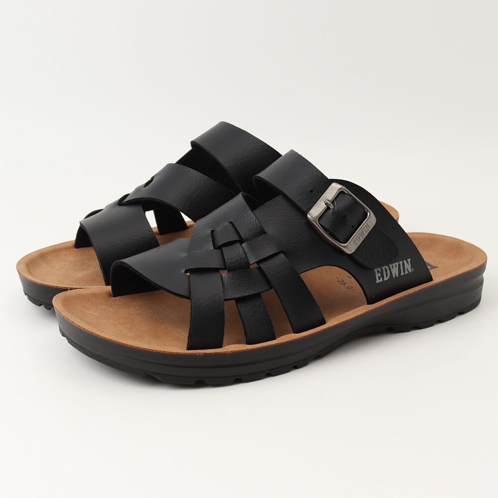 BACKYARD FAMILY「EDWIN サンダル 通販 コンフォートサンダル サンダルシューズ EW5115 紳士サンダル」|サンダル|ブラック1