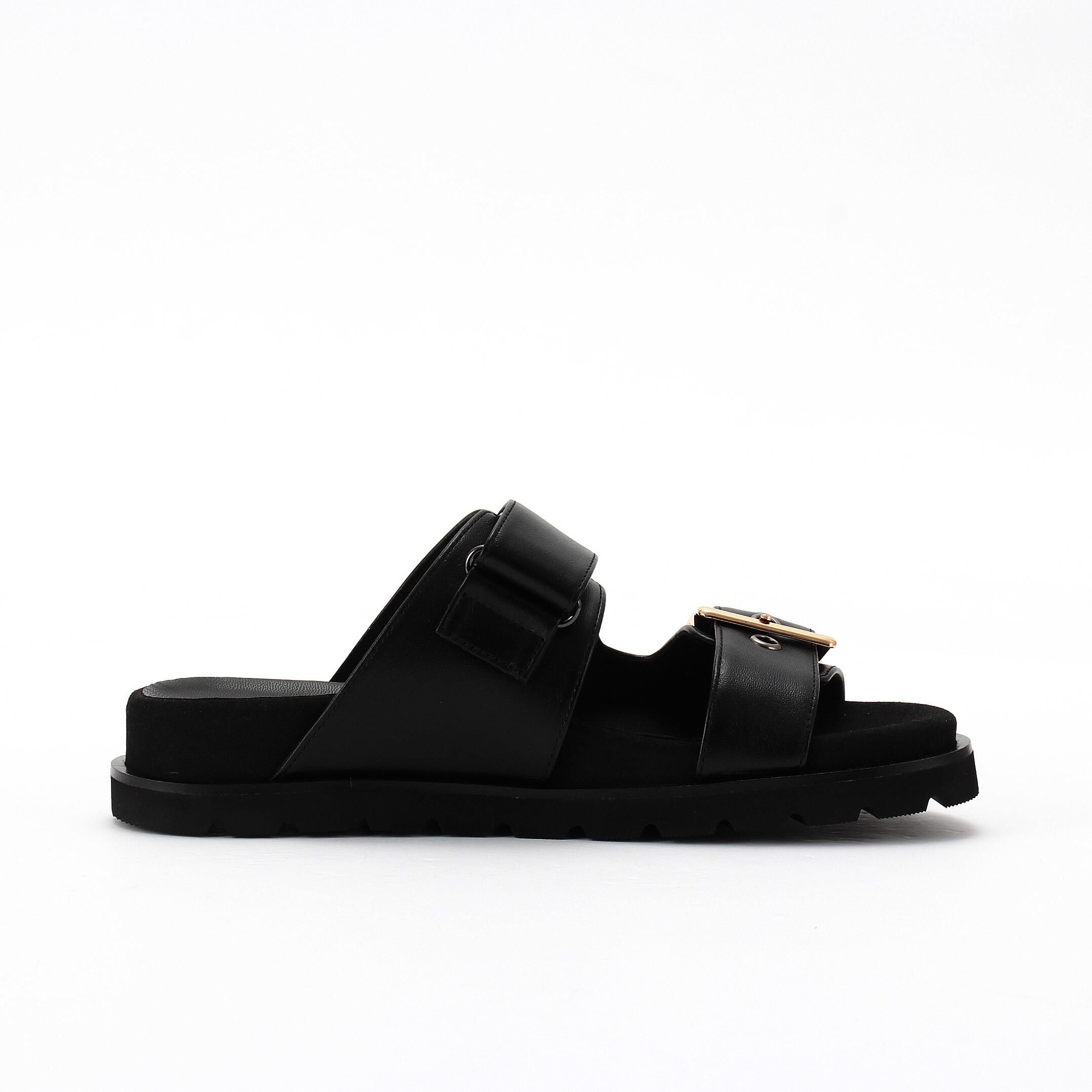 銀座かねまつ「【本革】【PREMIERE PORTE】バックル付きスライドサンダル」|スニーカー|