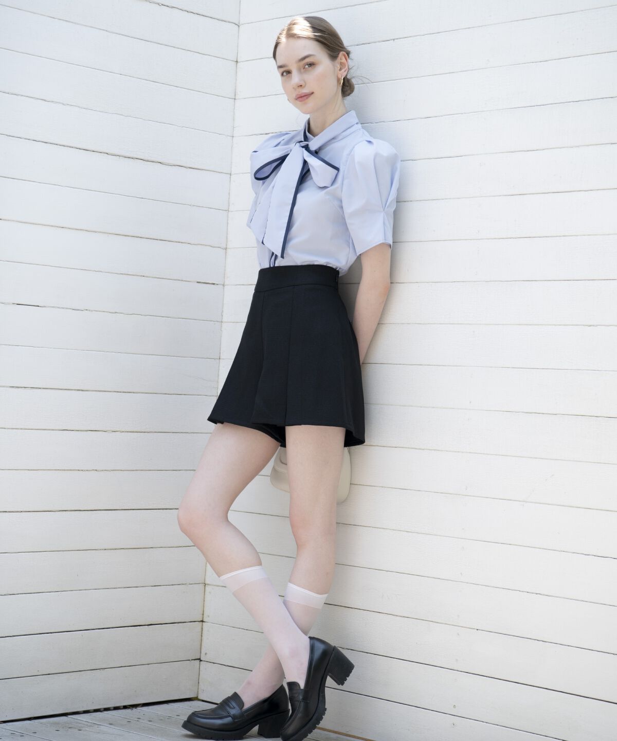 アンドクチュール「ブッチャーショートパンツ」|キュロット|