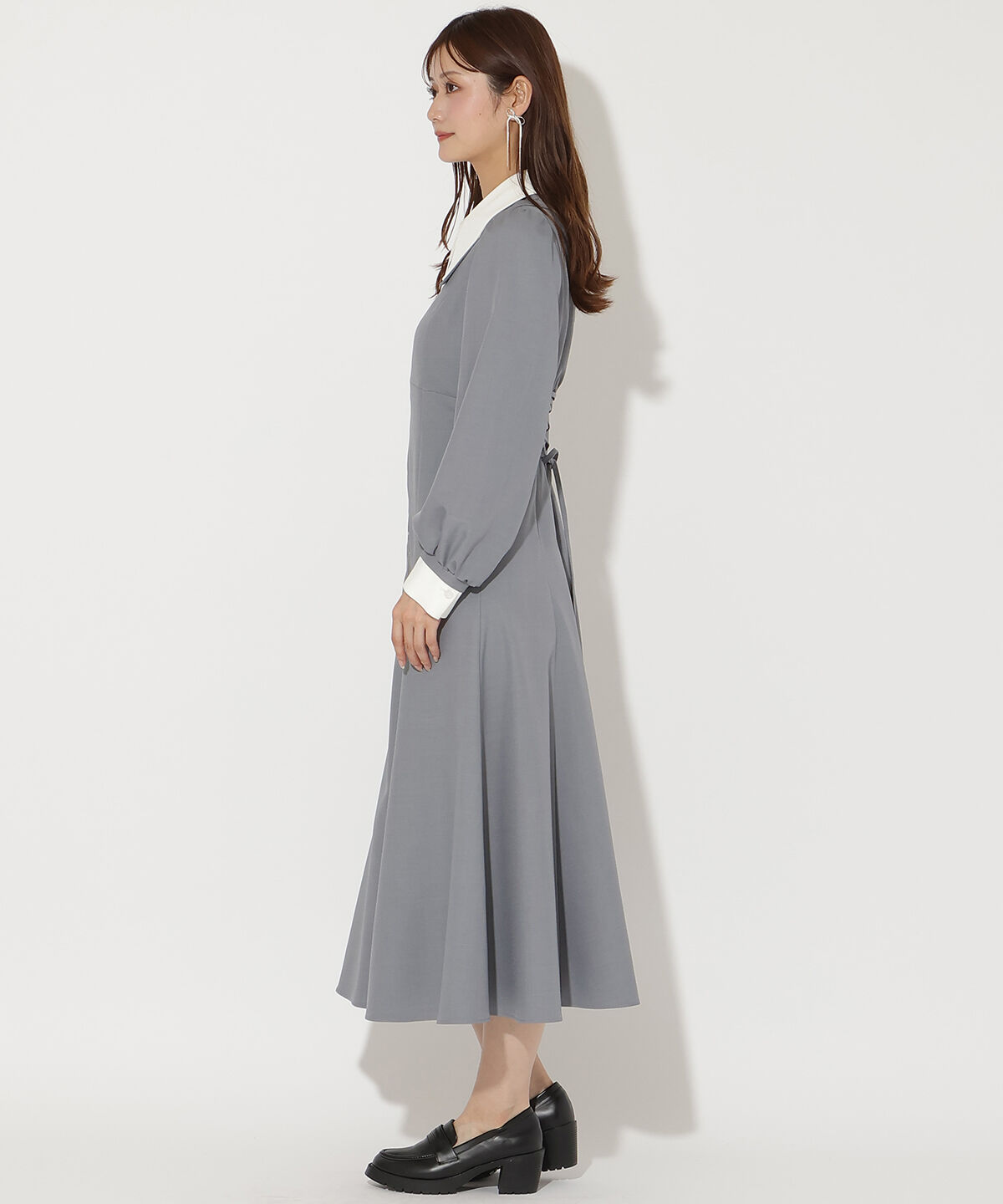 アンドクチュール「レイヤード襟フロントZIPワンピース」|ワンピース|