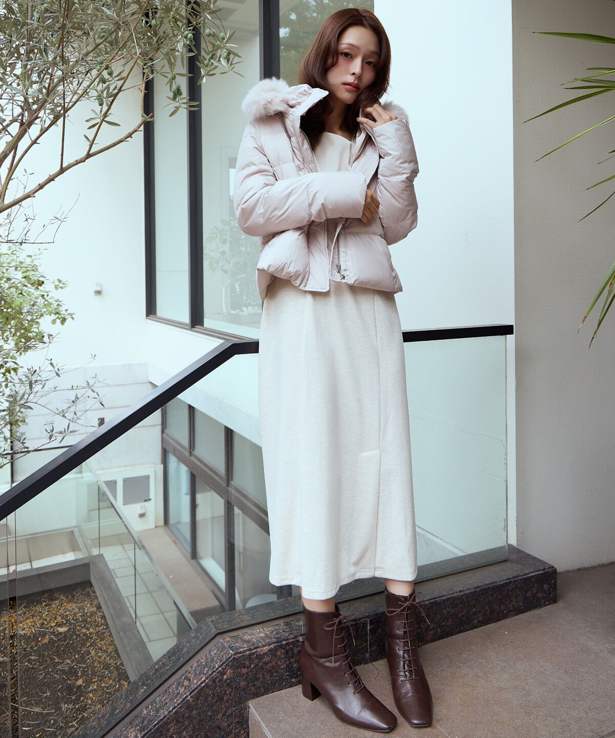 アンドクチュール「FOXファー付きプレミアムショートダウン」|ダウン|