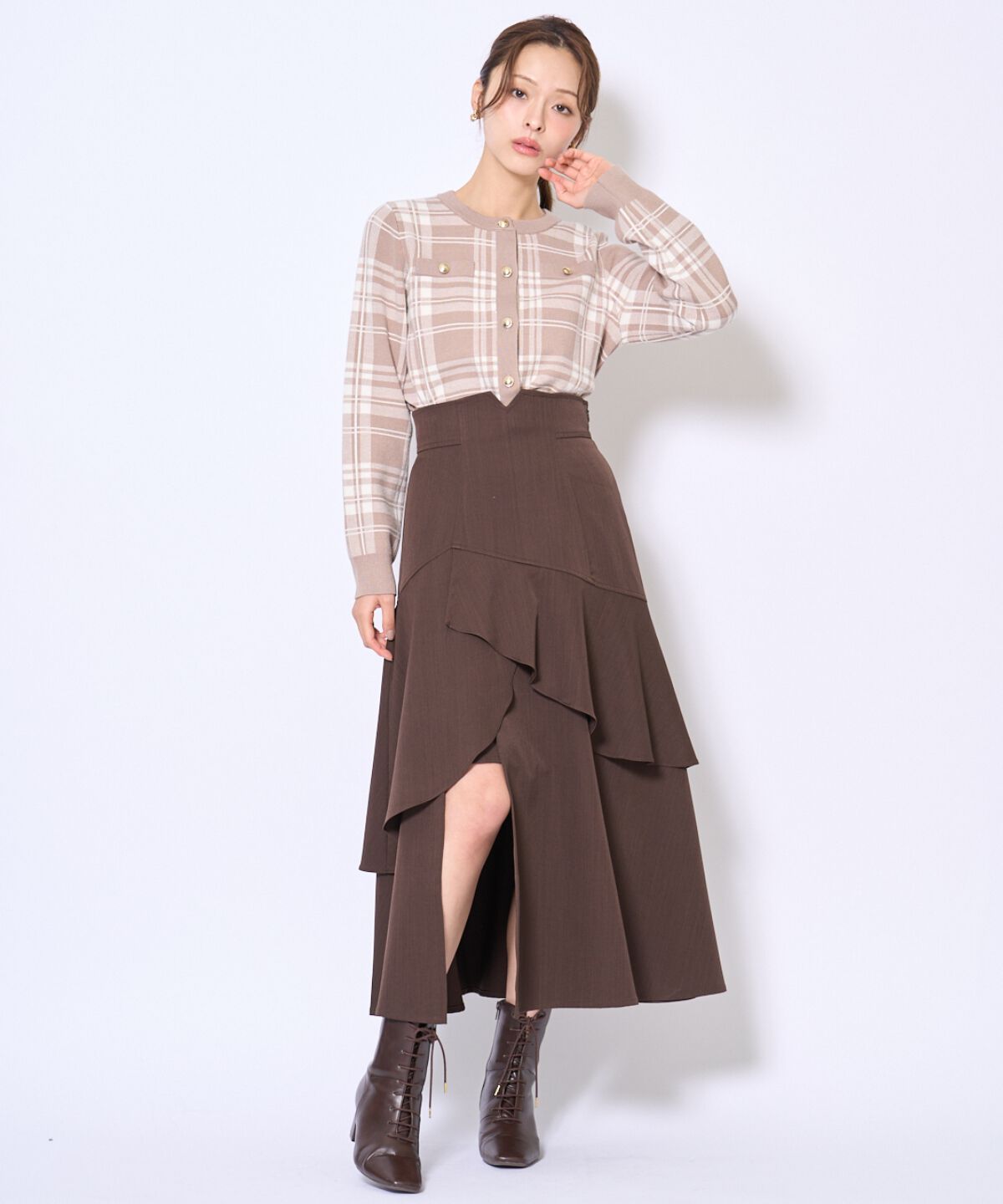 アンドクチュール「インナーミニティアードスカート」|フレア|