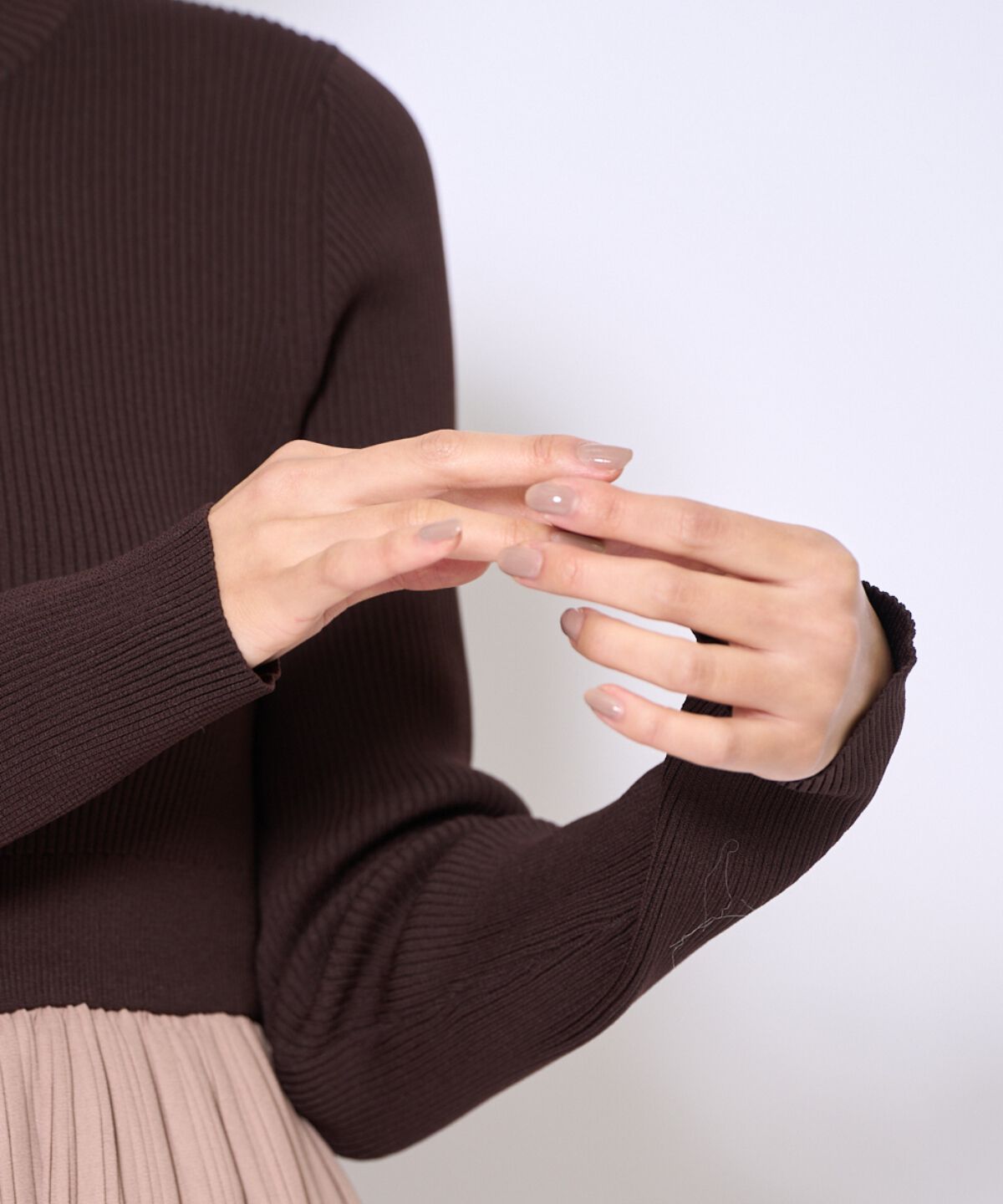 アンドクチュール「消しプリーツドッキングワンピース」|ワンピース|