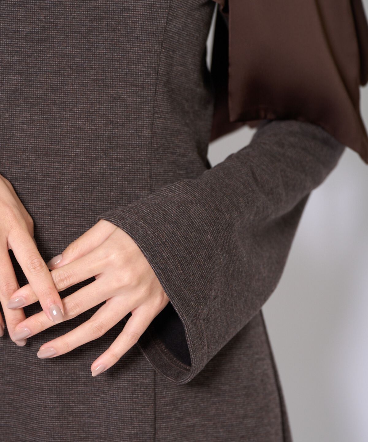 アンドクチュール「ショルダーリボンカットソーワンピース」|ワンピース|