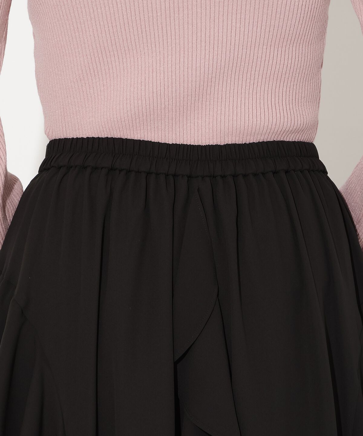 アンドクチュール「ラッフル切替フレアスカート」|フレア|