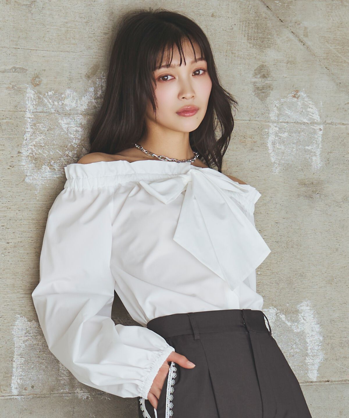 アンドクチュール「ドロストボウタイ2WAYブラウス」|シャツ・ブラウス|