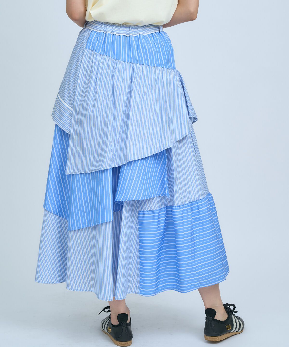 アンドクチュール「マルチストライプスカート」|フレア|