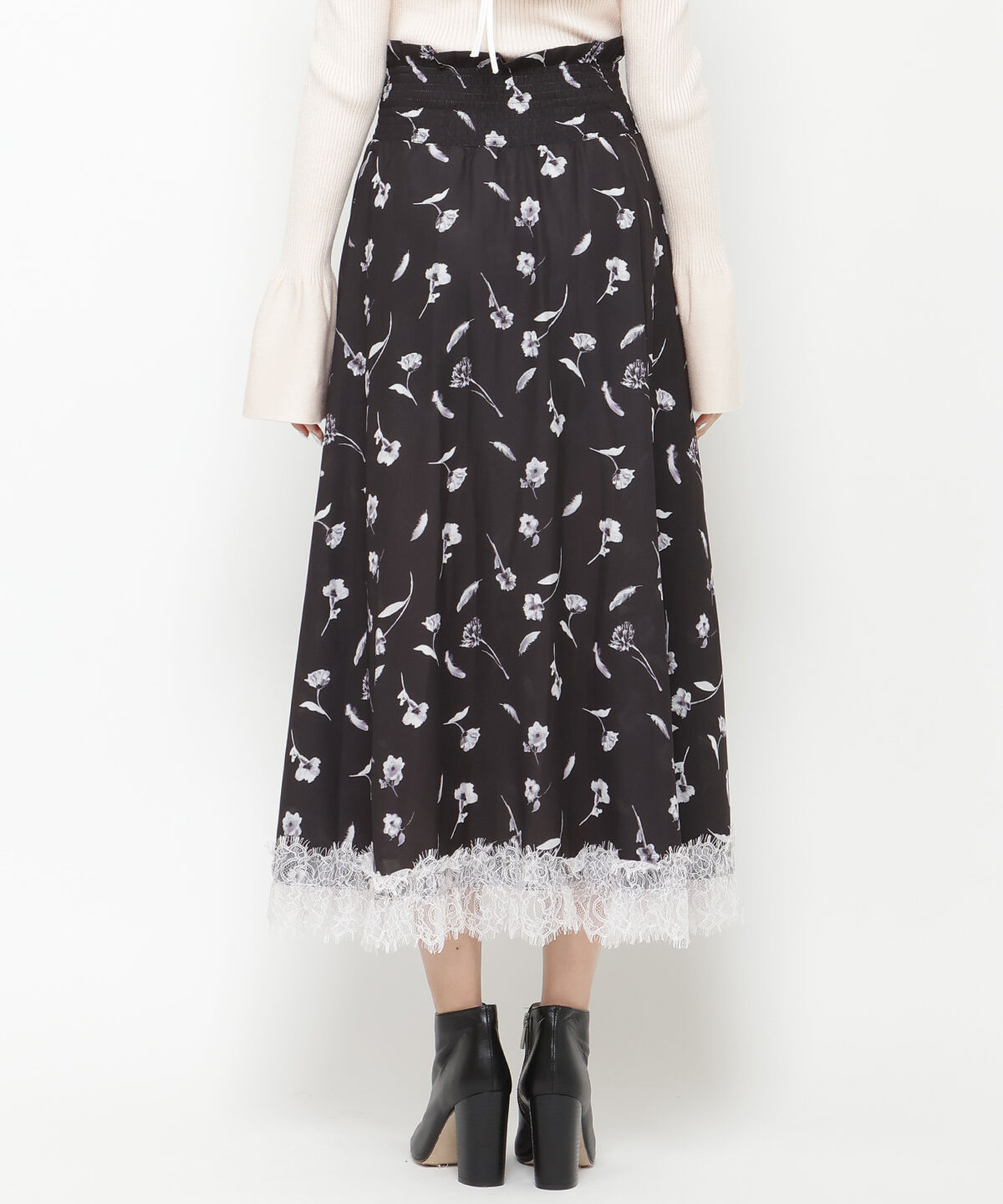 REDYAZEL「フェザープリントスリットスカショートパン」|フレア|