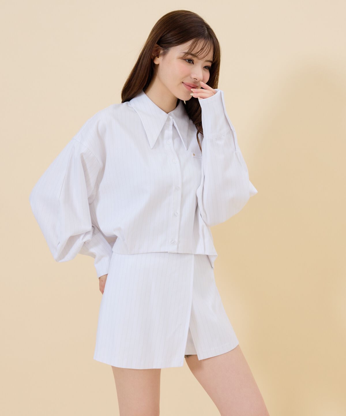 REDYAZEL「ゴールドラメストライプラップショートパンツ」|キュロット|