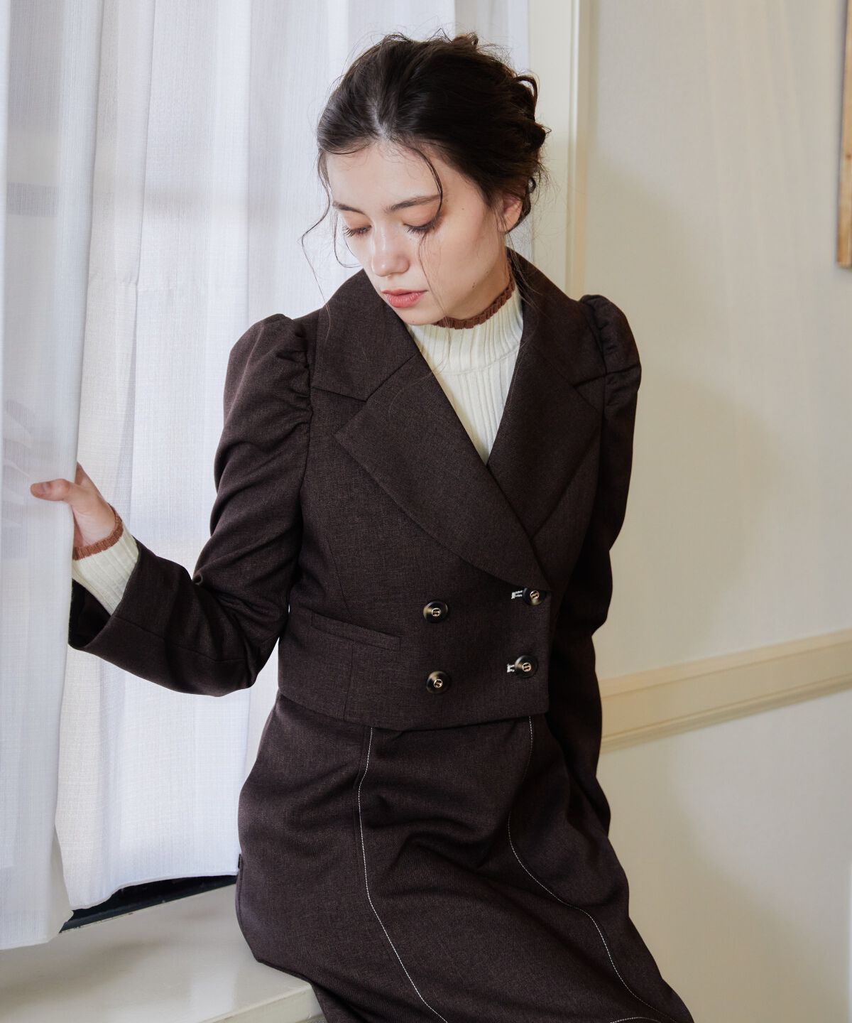 REDYAZEL「ウーリッシュショートダブルジャケット」|テーラードジャケット|