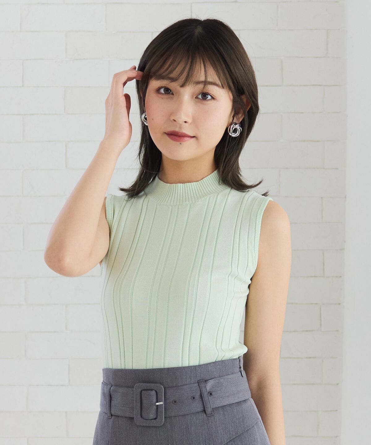 REDYAZEL「ランダムリブニット」|キャミソール|ミント