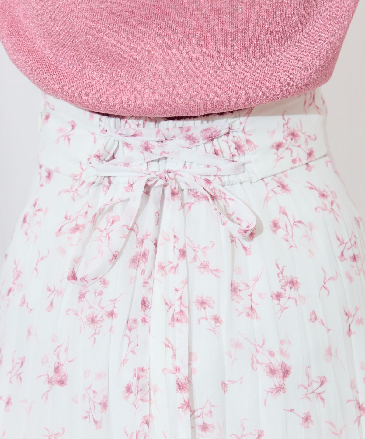 WILLSELECTION「ランダムプリーツフラワースカート」|フレア|