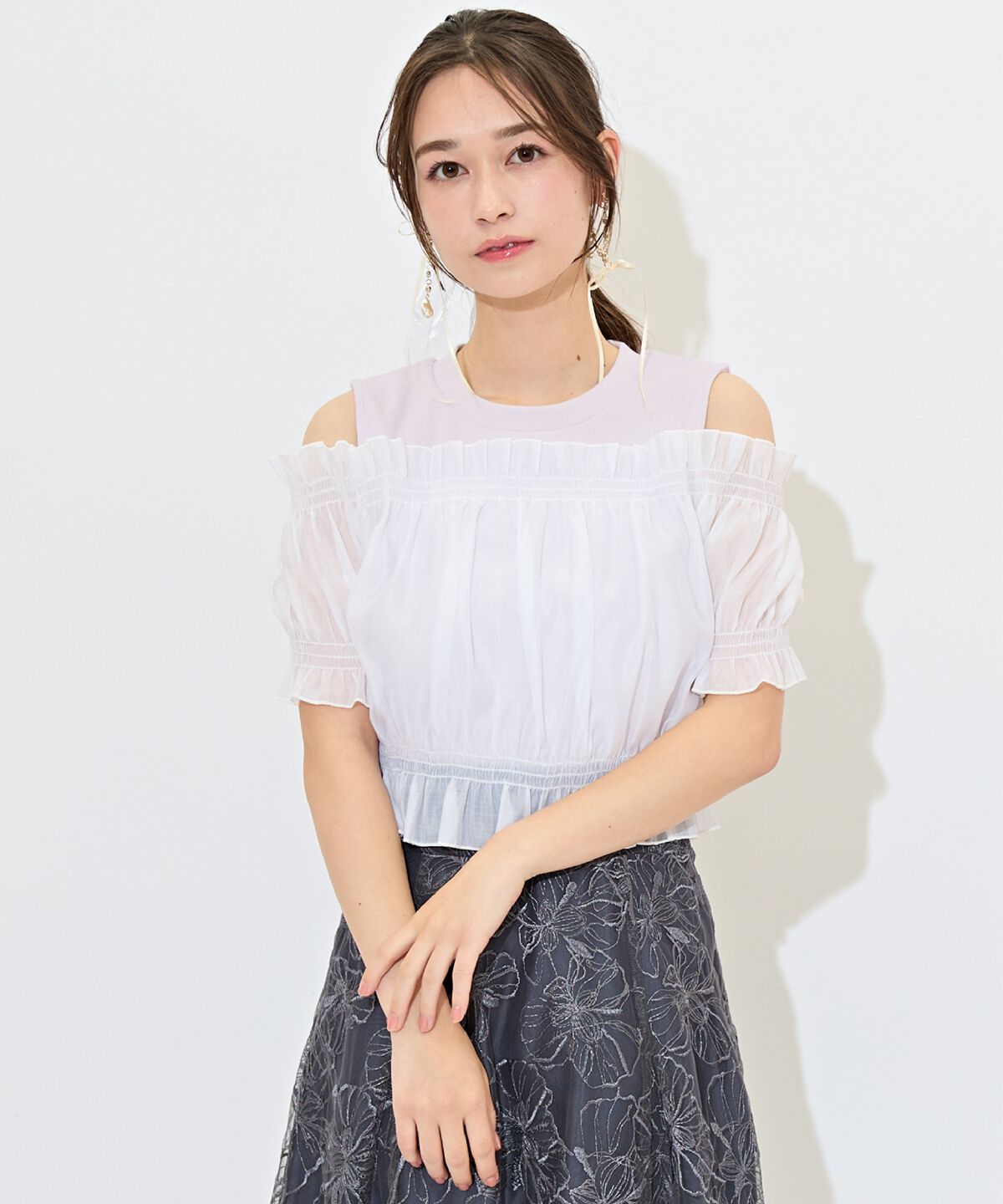 WILLSELECTION「レイヤード風オフショルカットトップス」|Tシャツ・カットソー|