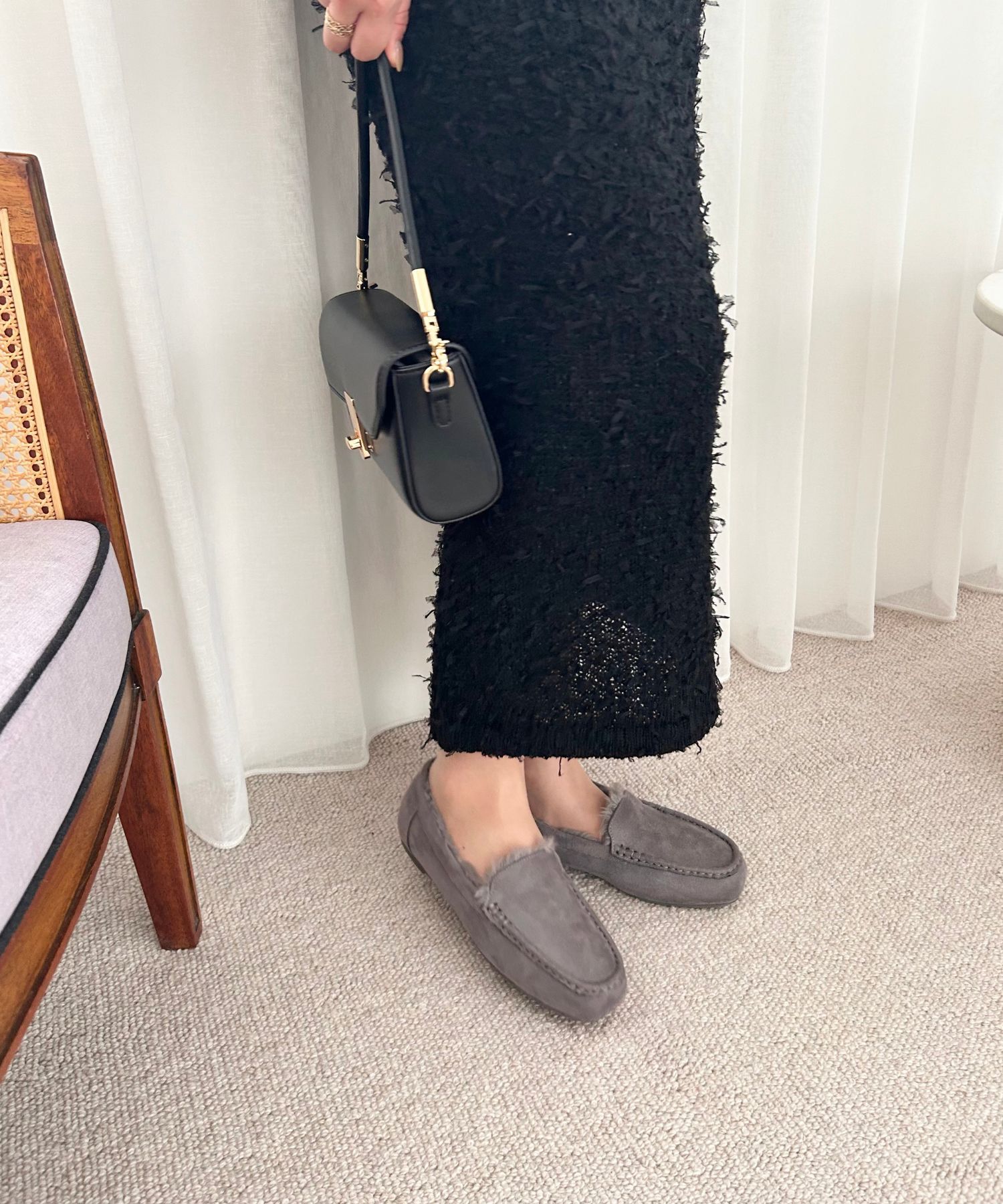 WA Oriental TRaffic「【累計5万足突破】 もこもこ ムートンシューズ /12311 モカシン フェイク ファー 再入荷 フラット」|パンプス|