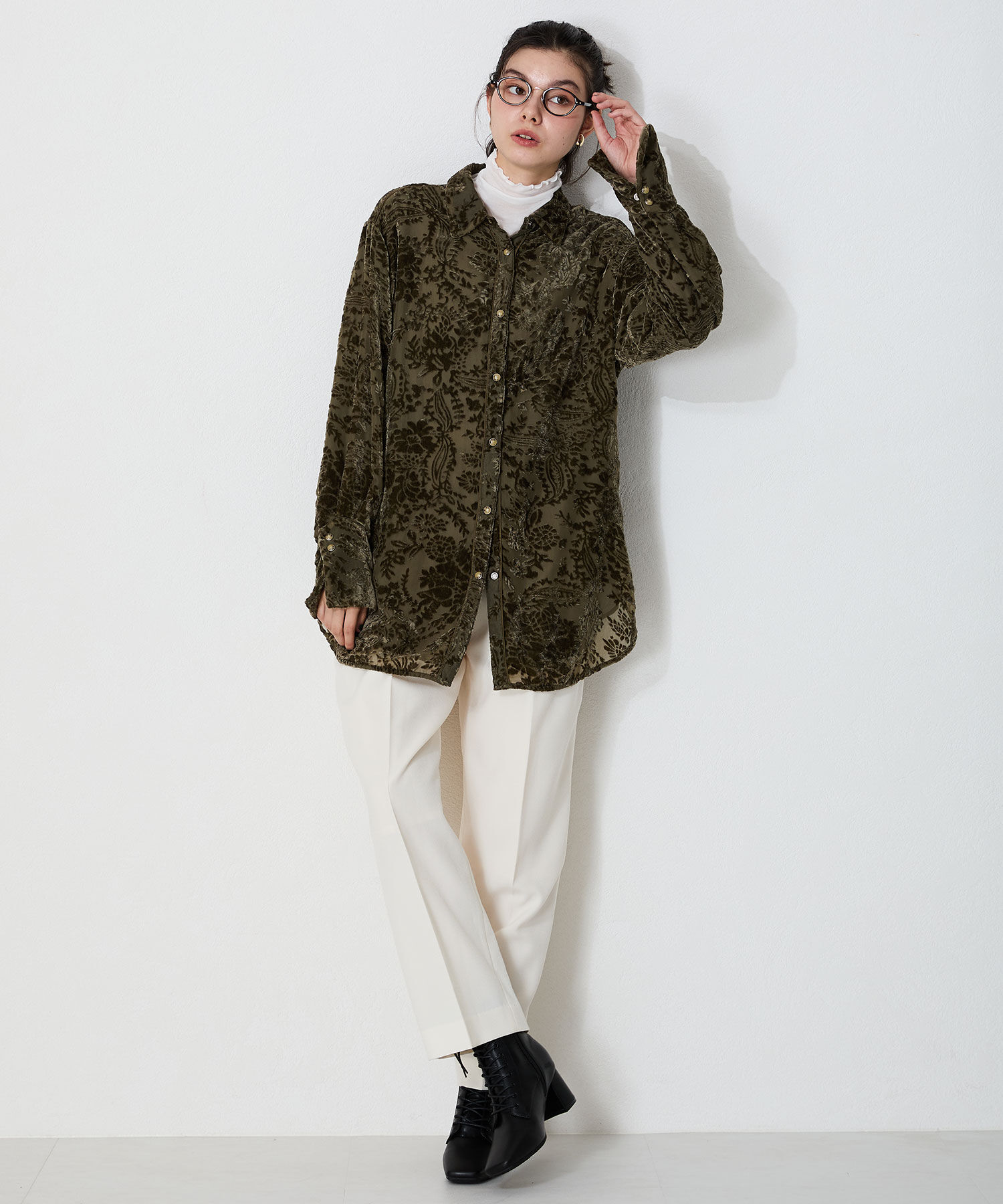 ORiental TRaffic「スクエアトゥ レースアップ ヒールブーツ /41428 袴ブーツ」|ショートブーツ|