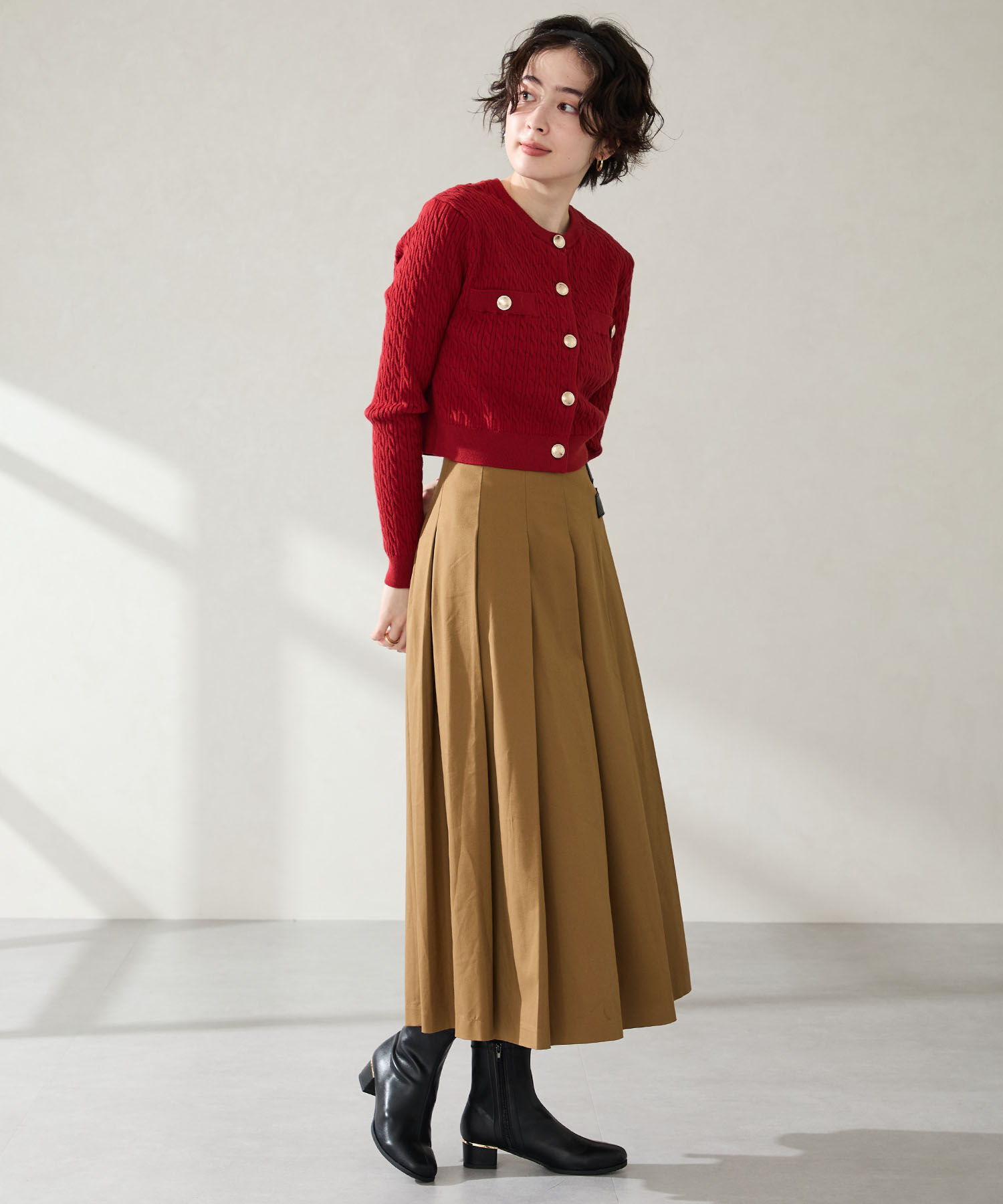 WA Oriental TRaffic「ヒールパーツ ストレッチ ブーツ /52402 シンプル 通勤 ショートブーツ」|ショートブーツ|