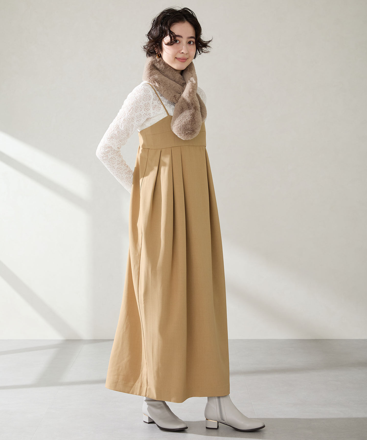 WA Oriental TRaffic「ヒールパーツ ストレッチ ブーツ /52402 シンプル 通勤 ショートブーツ」|ショートブーツ|