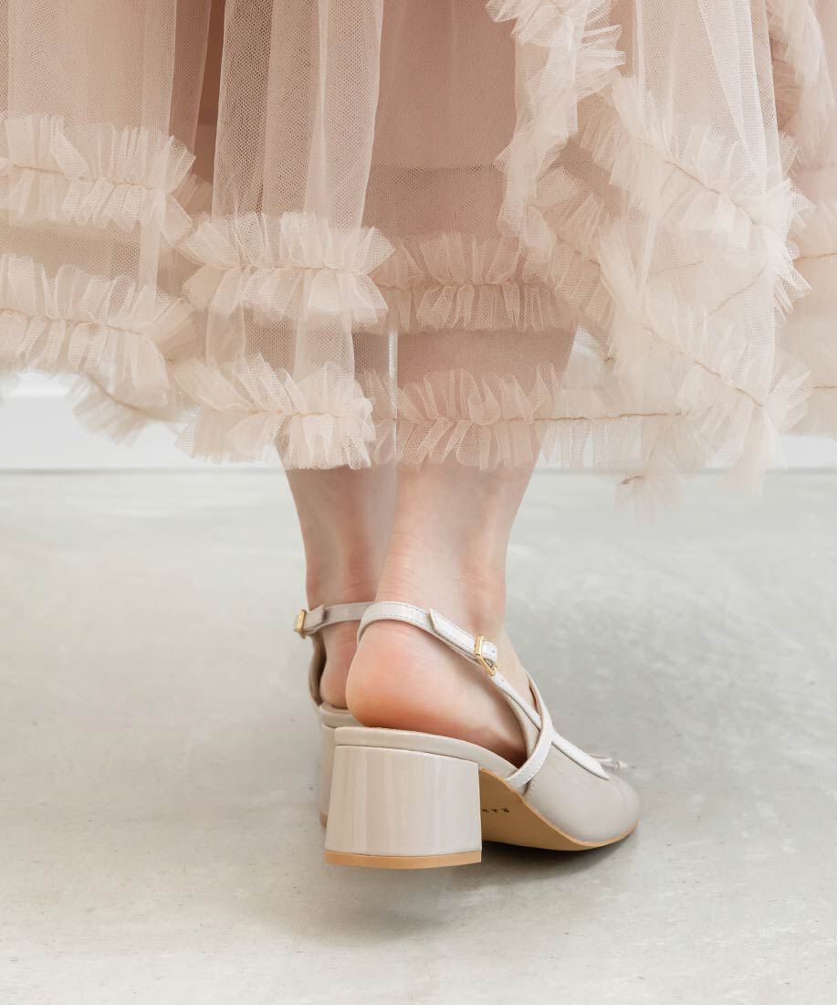  「エナメルバックストラップパンプス」|パンプス|