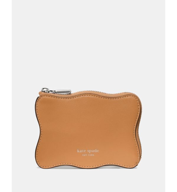 kate spade new york「ウェービー ミニ ジップ カード ケース」|財布|BROWN