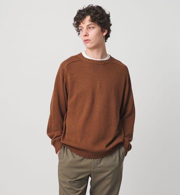 UNITED ARROWS「テープヤーン 天竺編み  クルーネック サマーニット」|ニット・セーター|MD.BROWN
