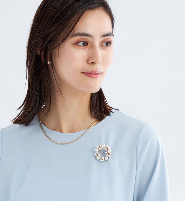 UNITED ARROWS green label relaxing「サークル フェイクパール ブローチ」|ブローチ・コサージュ|