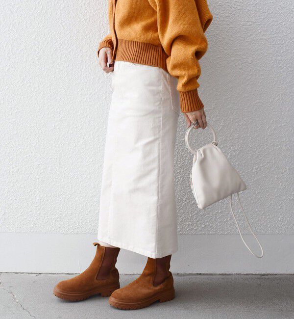 SHIPS for women「*〈手洗い可能〉ストレッチ コーデュロイ イージー ナロー スカート ◇」|タイト|