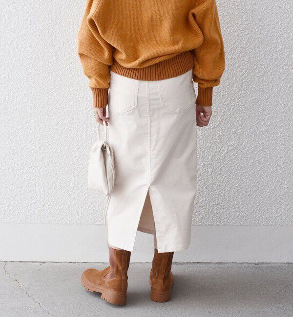 SHIPS for women「*〈手洗い可能〉ストレッチ コーデュロイ イージー ナロー スカート ◇」|タイト|