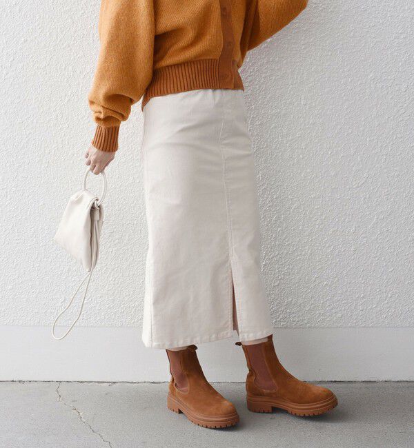 SHIPS for women「*〈手洗い可能〉ストレッチ コーデュロイ イージー ナロー スカート ◇」|タイト|