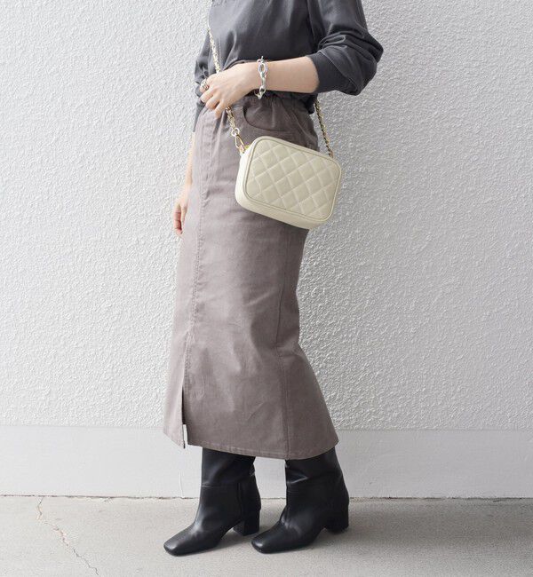 SHIPS for women「*〈手洗い可能〉ストレッチ コーデュロイ イージー ナロー スカート ◇」|タイト|