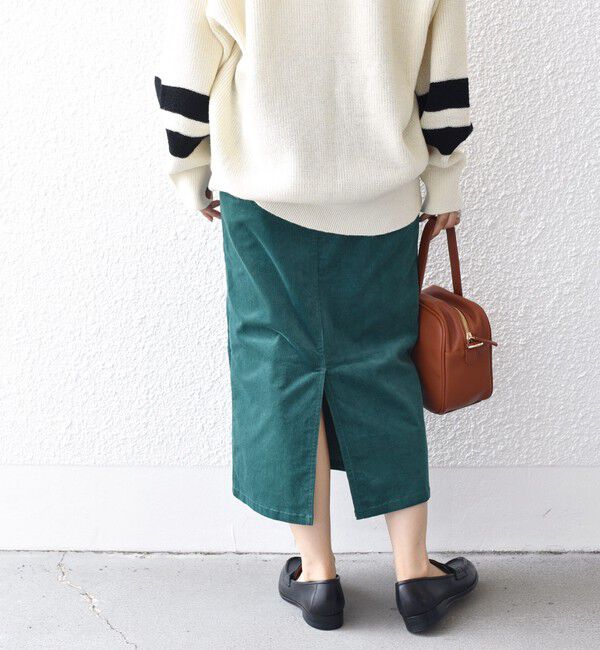 SHIPS for women「*〈手洗い可能〉ストレッチ コーデュロイ イージー ナロー スカート ◇」|タイト|