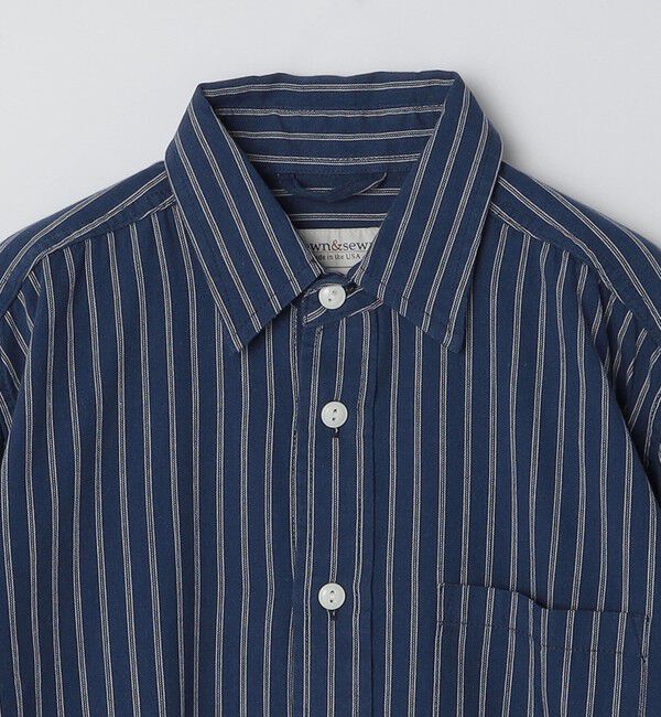 SHIPS「GROWN&SEWN: Dean Shirt - Selvedge Indigo Stripe」|シャツ・ブラウス|