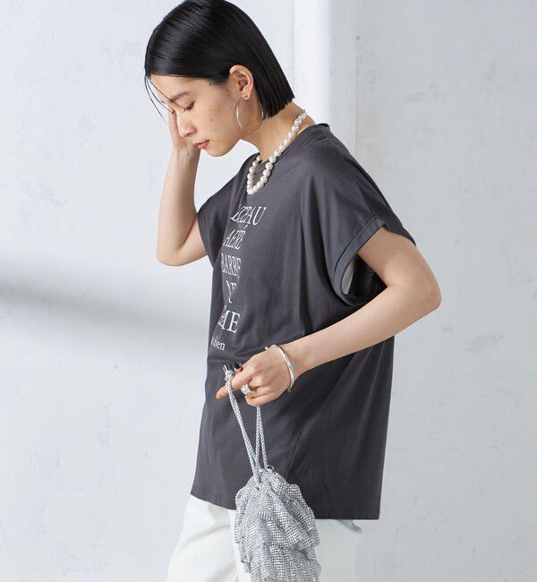 SHIPS for women「ローズペトール 半袖 プリント TEE」|Tシャツ・カットソー|