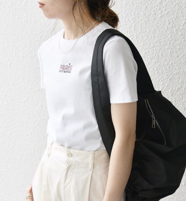 SHIPS any「【SHIPS any別注】PETIT BATEAU:〈洗濯機可能〉PARIS プリント コンパクト TEE」|Tシャツ・カットソー|