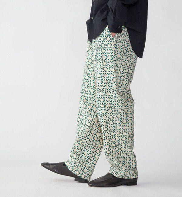 SHIPS「SHIPS: タイプライター プリント イージー パンツ」|その他|ダークグリーン