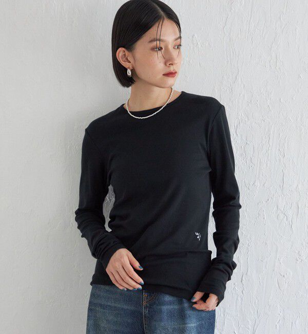 SHIPS for women「Wai＋:〈手洗い可能〉オーガニックコットン カットソー」|Tシャツ・カットソー|ブラック
